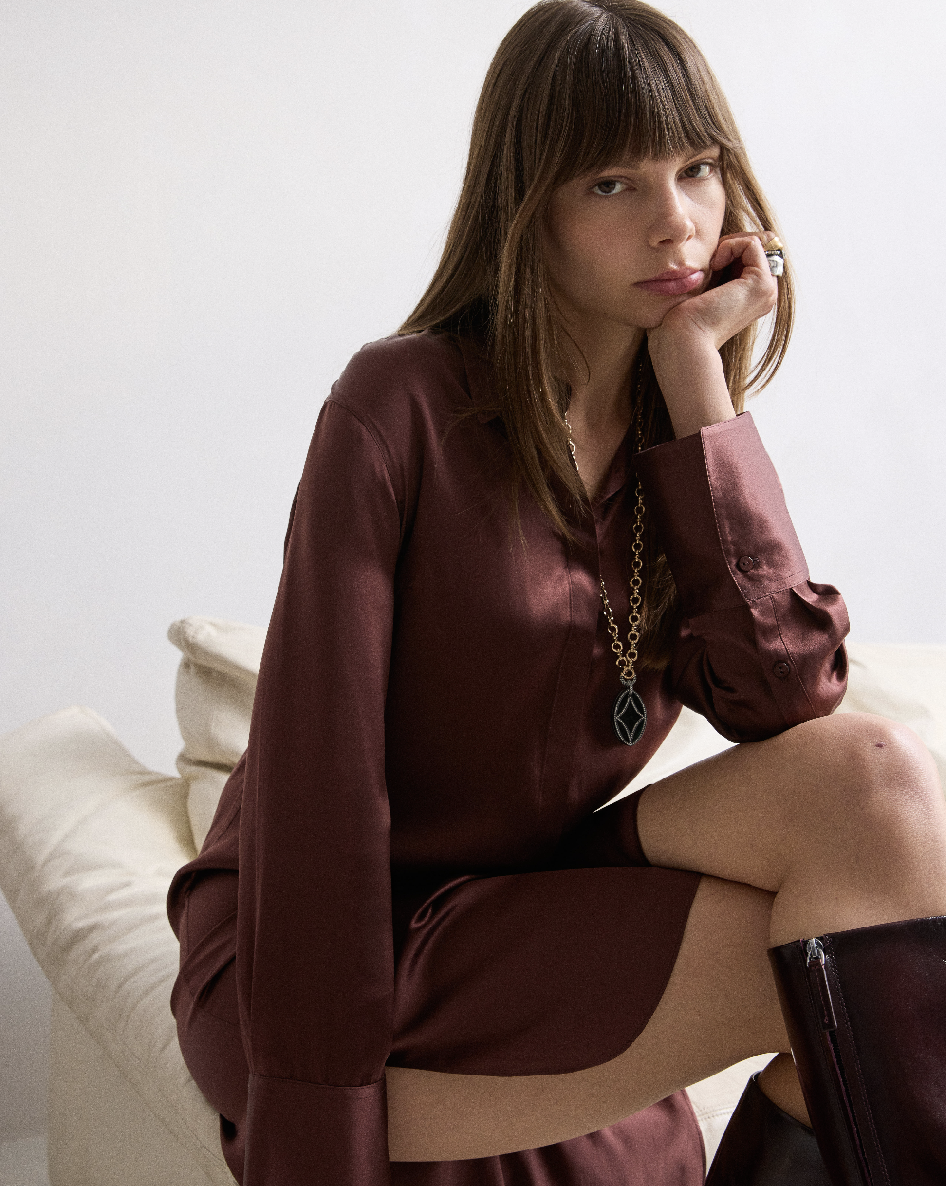 Gabriella Silk Shirt Dress