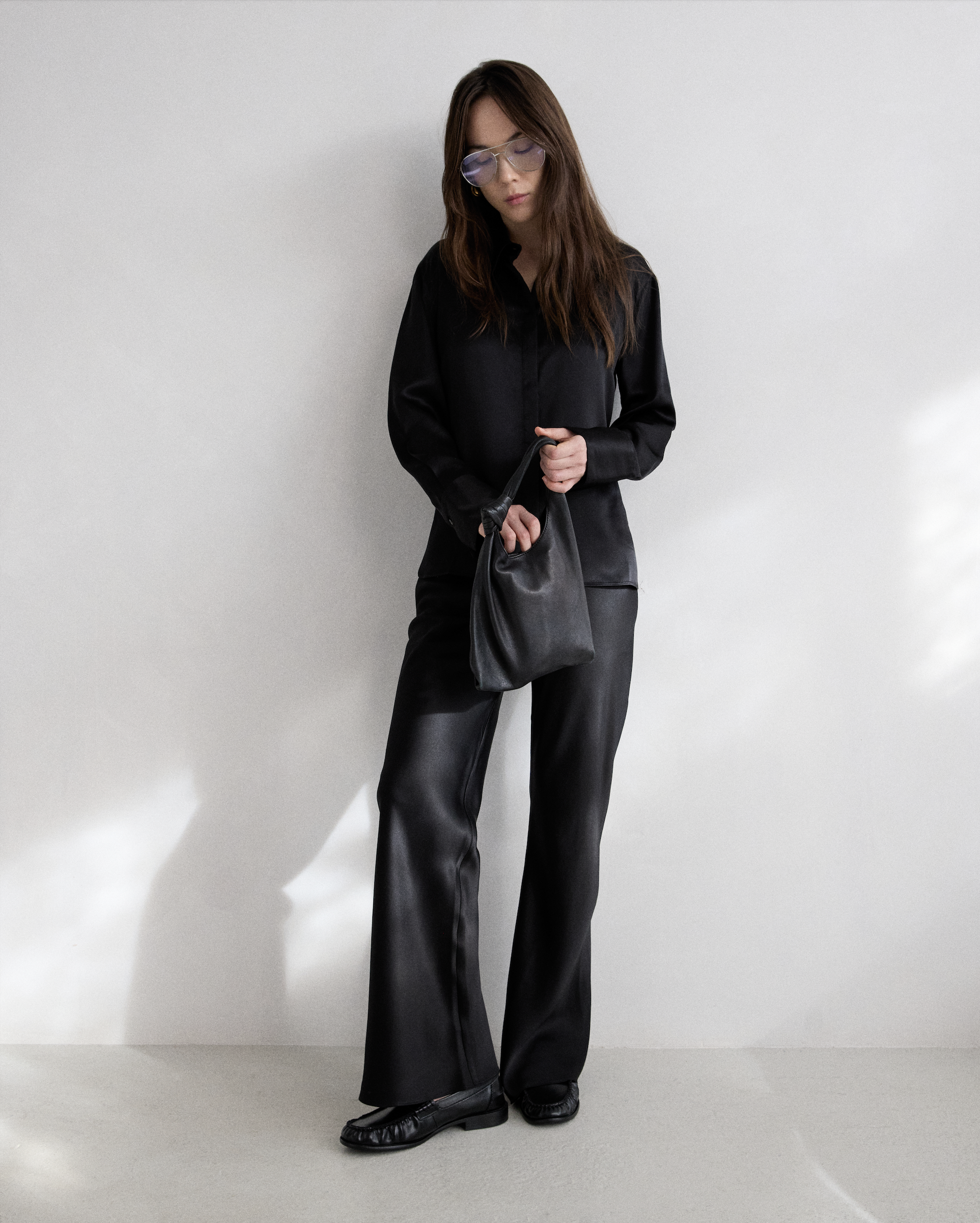 Elara Bias Cut Silk Trouser