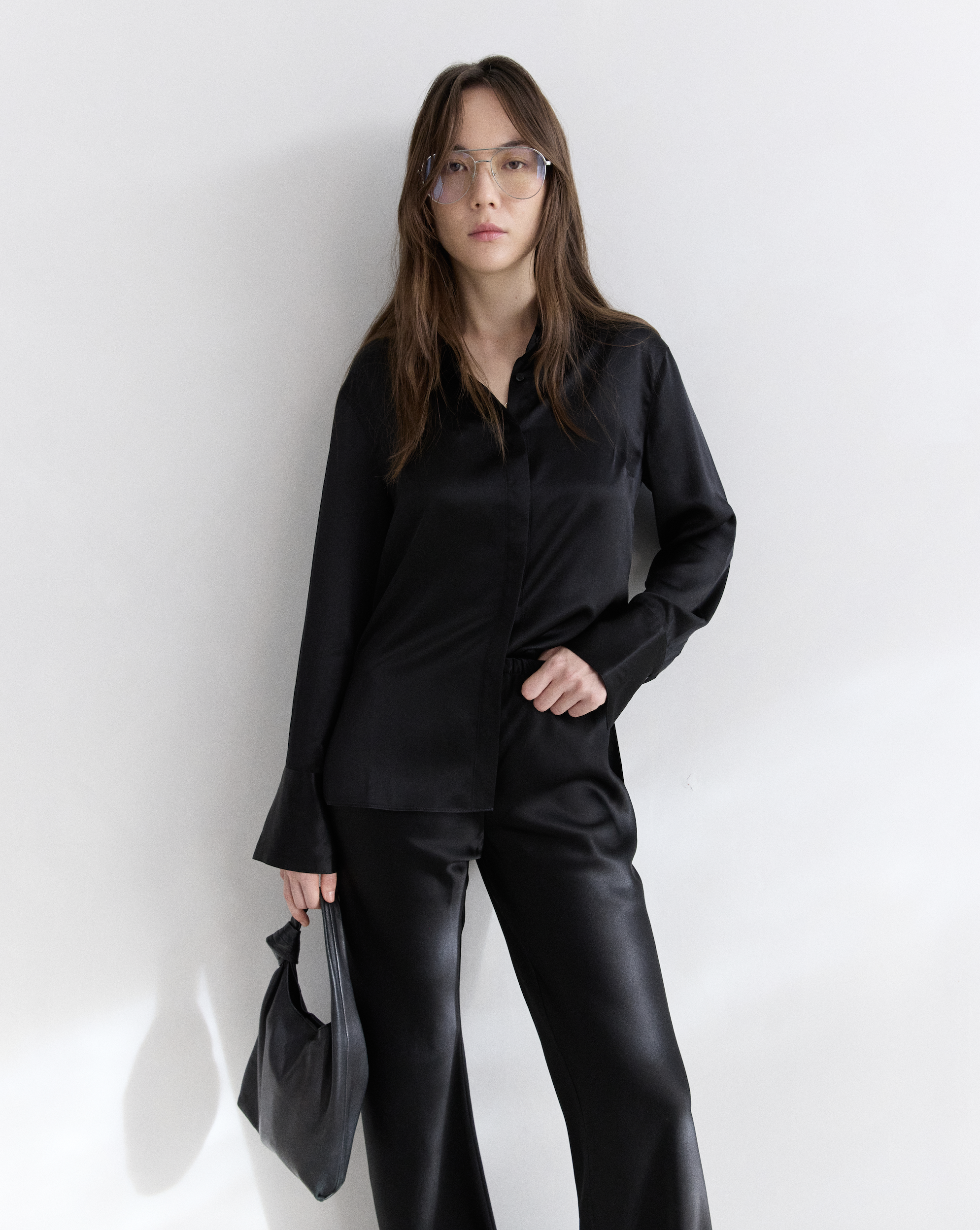 Elara Bias Cut Silk Trouser