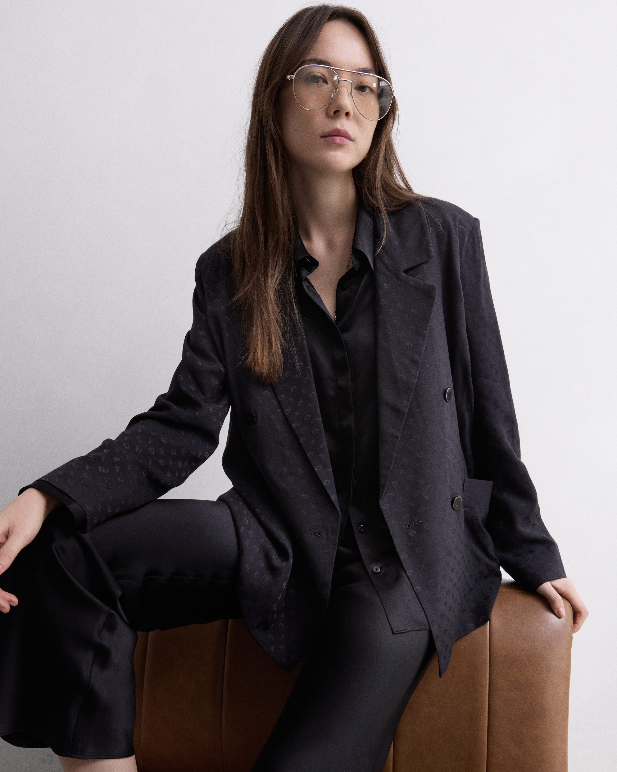 Clio Viscose Jacquard Blazer